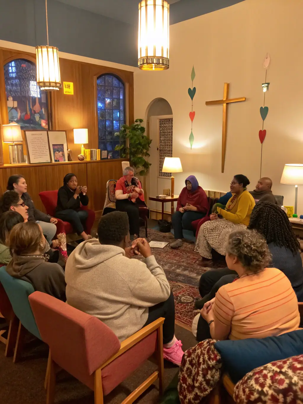 A photograph of a group of young adults participating in a youth ministry event, fostering spiritual growth and camaraderie within the Catholic faith.
