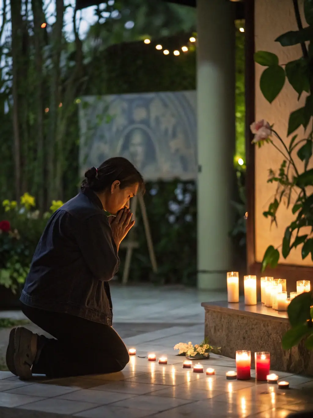 A photograph capturing a moment of spiritual reflection during a church service, representing the fostering of spiritual growth within the FRATERNITE SACERDOTALE SAINT-PIE X community.